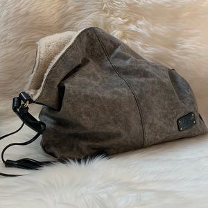 Ugg grey distressed hobo bag leather shear…